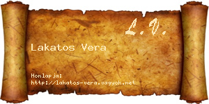 Lakatos Vera névjegykártya