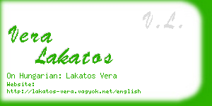 vera lakatos business card